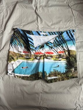 Orlebar Brown Bulldog 40” waist Blue Resort-Print Men's Swim Shorts